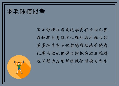 羽毛球模拟考